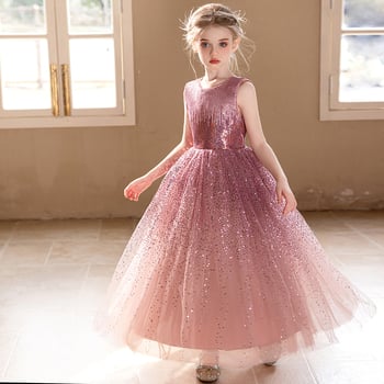 Rózsaszín flitteres hercegnős ruha lányoknak, luxus menyasszonyi ruha, tüll ruha, születésnapi ruha, estélyi ruha.