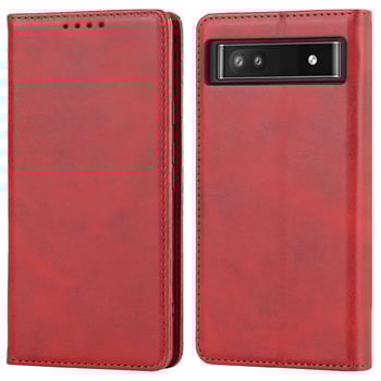 Θήκες για τηλέφωνα Google Pixel 6A και Google Pixel 7 με μοτίβο από δέρμα μοσχαριού και ανθεκτική μαγνητική βάση