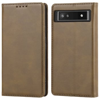 Θήκες για τηλέφωνα Google Pixel 6A και Google Pixel 7 με μοτίβο από δέρμα μοσχαριού και ανθεκτική μαγνητική βάση