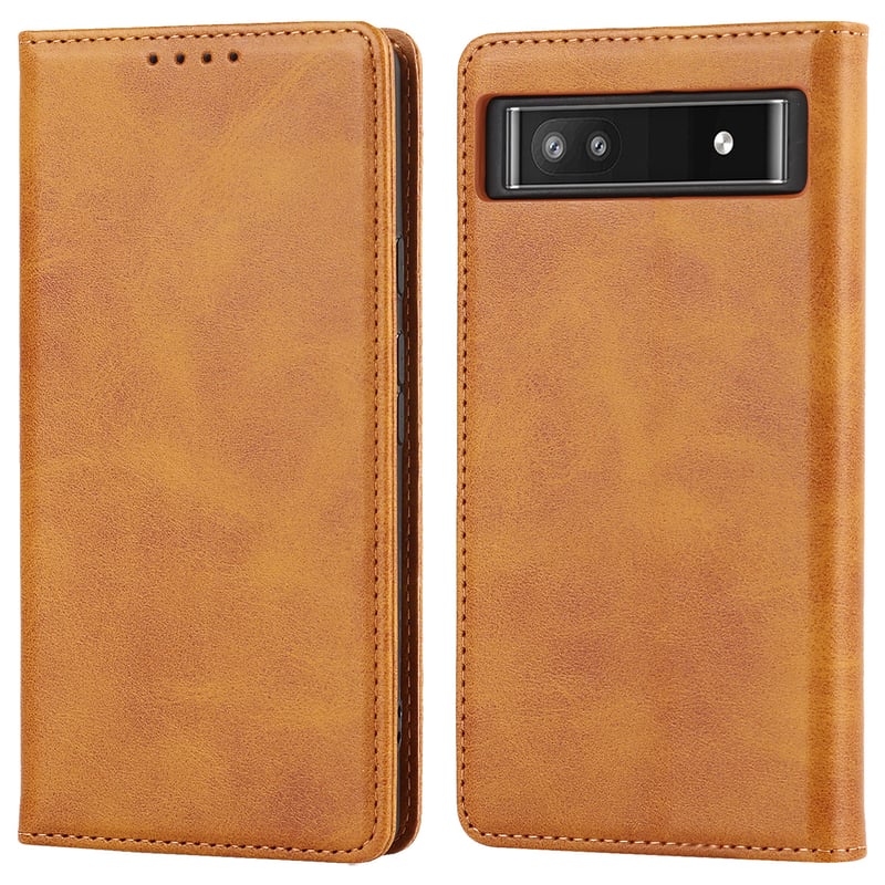 Θήκες για τηλέφωνα Google Pixel 6A και Google Pixel 7 με μοτίβο από δέρμα μοσχαριού και ανθεκτική μαγνητική βάση