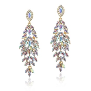 Модни кристални обеци Merlad за жени, висок клас обеци с пълни диаманти, преувеличени овални сватбени обеци с блестящи диаманти