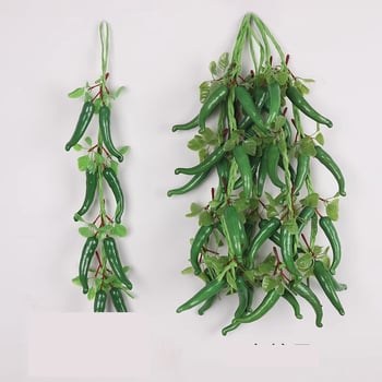 Frigărui de legume și fructe simulate pentru montare pe perete, recuzită de agățat cu chili și porumb, decorațiuni cu legume artificiale, pandantive, ornamente
