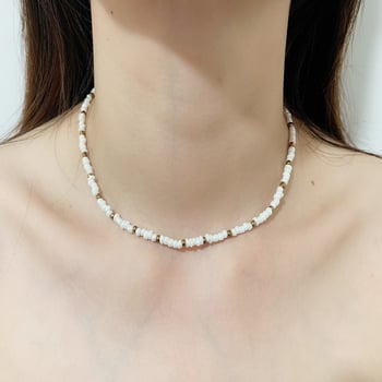 Koreai retró geometrikus kék nyaklánc, koreai stílusú, sokoldalú színes köves nyaklánc, lányos gyöngyös nyaklánc