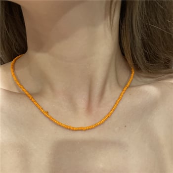 Koreai retró geometrikus kék nyaklánc, koreai stílusú, sokoldalú színes köves nyaklánc, lányos gyöngyös nyaklánc