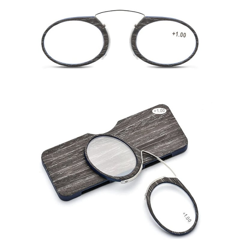 Миниатюрни очила за четене без рамки с клипс за възрастни хора - преносими, с форма на карта, лесни за употреба, модерни