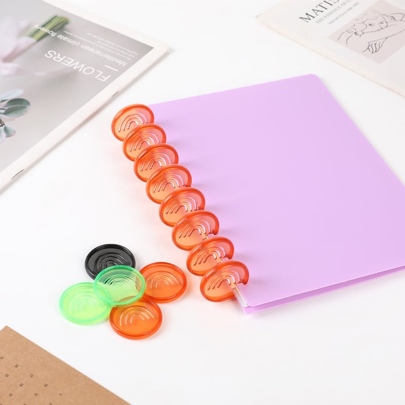 35 мм 10pcs нова пластмасова щипка тип „гъба“ с дъга за тетрадки и албуми, може да се обръща на 360 градуса