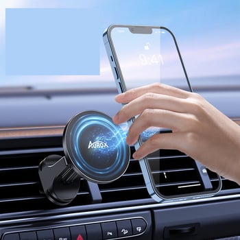Η περιστρεφόμενη 360° μαγνητική βάση εξαερισμού αυτοκινήτου Magsafe συνδέεται μαγνητικά στο iPhone 14.