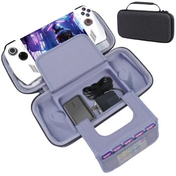 Compatibilă cu geanta de depozitare pentru consola de jocuri portabilă ASUS ROG Ally X, fabricată din material Oxford și cu o husă rigidă din EVA.