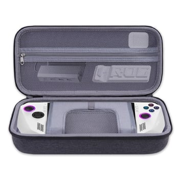 Compatibilă cu geanta de depozitare pentru consola de jocuri portabilă ASUS ROG Ally X, fabricată din material Oxford și cu o husă rigidă din EVA.