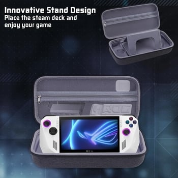 Compatibilă cu geanta de depozitare pentru consola de jocuri portabilă ASUS ROG Ally X, fabricată din material Oxford și cu o husă rigidă din EVA.