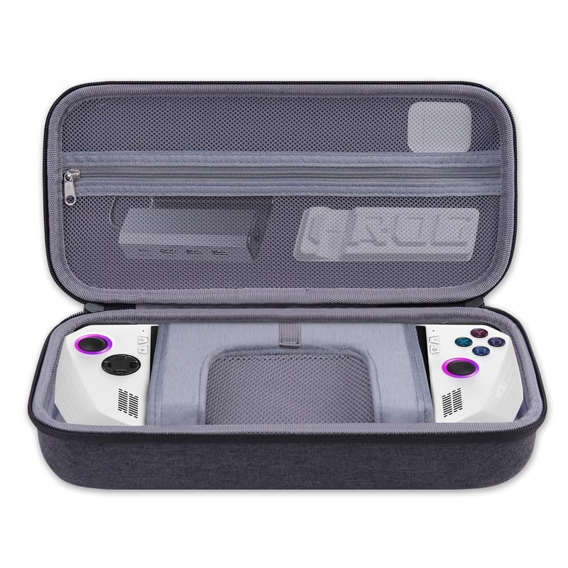 Compatibilă cu geanta de depozitare pentru consola de jocuri portabilă ASUS ROG Ally X, fabricată din material Oxford și cu o husă rigidă din EVA.