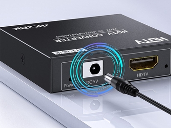 Splitter audio HDMI, HDMI 2.0 audio optic 4K, decodor audio de 5.1 canale la 3,5 mm pentru conectarea la difuzoare.