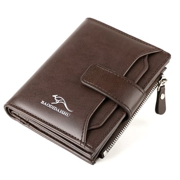 Portofel bărbătesc Kati Kangaroo, piele, scurt, pentru bărbați, cu suport pentru carduri Q001, capacitate mare și design transfrontalier