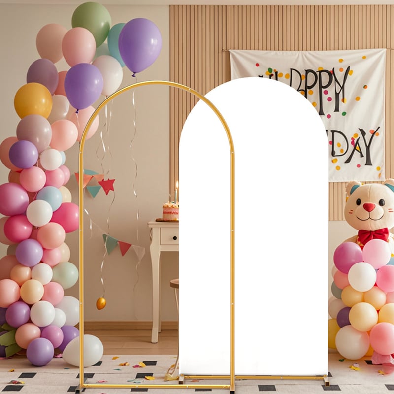 Горещо продавана 7,2-футова златна сватбена кована желязна арка за парти, празници и фотография