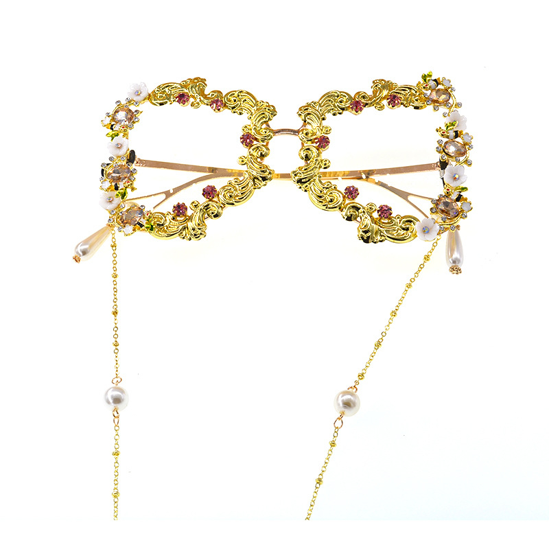 Обикновени, прозрачни, големи, стилни и универсални слънчеви очила, украсени с перли; нови големи слънчеви очила с форма на пеперуда