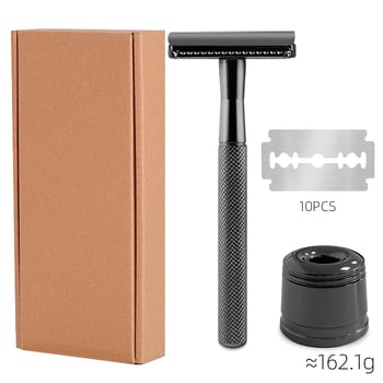 Ρετρό μεταλλικό πλήρως κλειστό χειροκίνητο ξυράφι, ξυράφι vintage στυλ, ρετρό χειροκίνητο ξυράφι ξυρίσματος