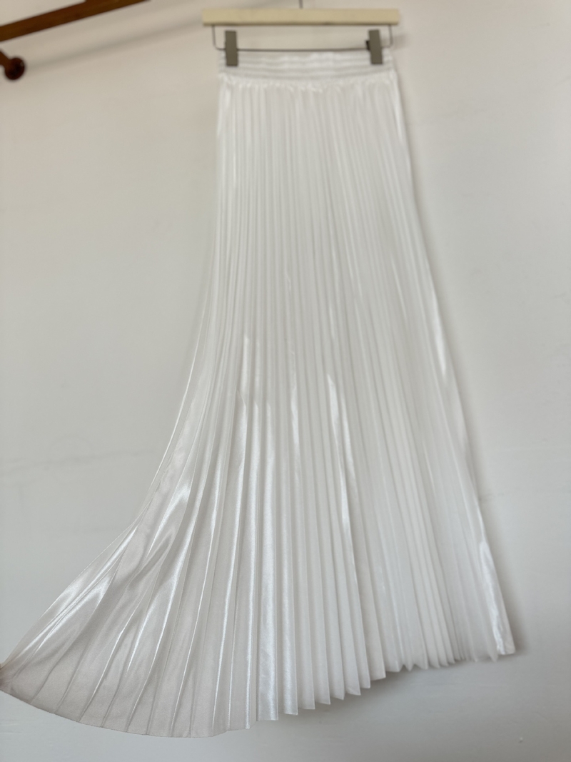 Νέα πολυτελής πλισέ φούστα με ψηλή μέση, λαμπερή και αδυνατιστική, ευέλικτη μακριά φούστα για γυναίκες, με ανοιξιάτικη ενδυμασία