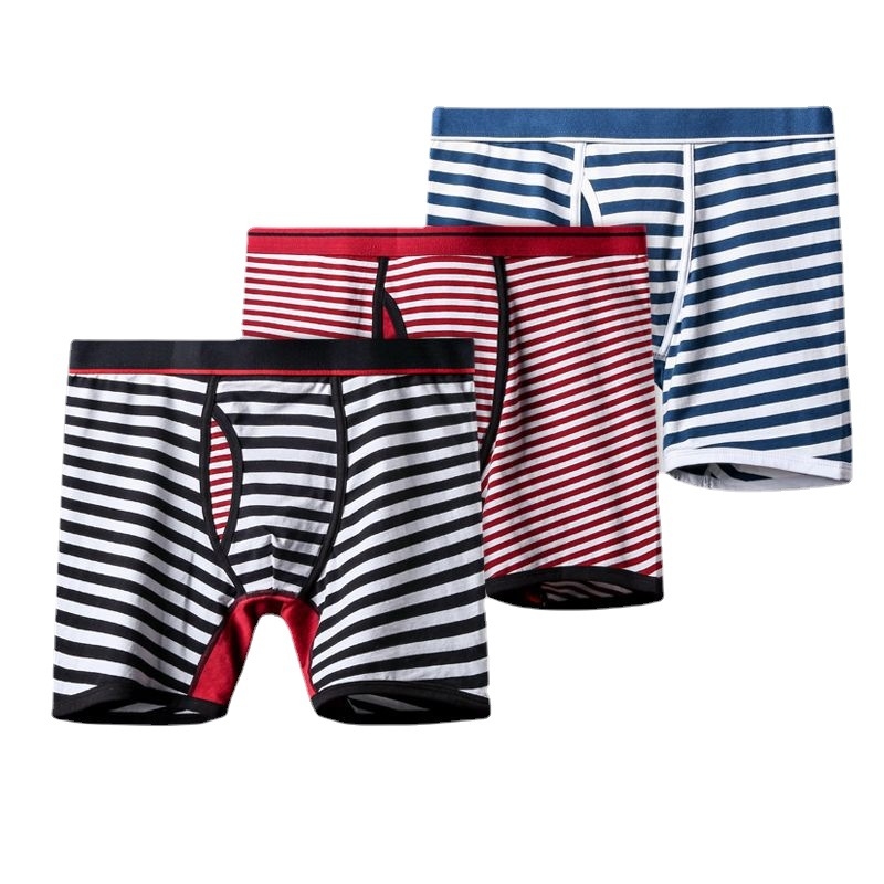 Ανδρικά εσώρουχα 4 τεμάχια ριγέ σε ευρωπαϊκό και αμερικανικό στυλ, ανδρικά αθλητικά extra long ανδρικά μποξεράκια, ανδρικά σορτς, εσώρουχα, πωλήσεις σε σημεία χονδρικής.