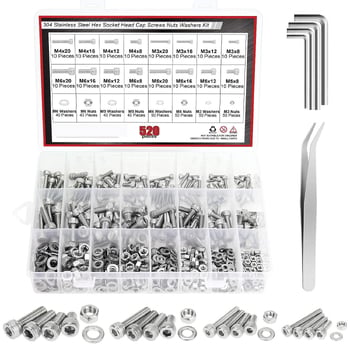 1080 kom. šesterokutnih vijaka od nehrđajućeg čelika 304 s okruglom glavom (paket s prekograničnom kutijom) matični komplet