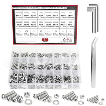 1080 kom. šesterokutnih vijaka od nehrđajućeg čelika 304 s okruglom glavom (paket s prekograničnom kutijom) matični komplet