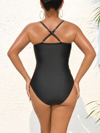 2026 Нов секси бански костюм от едно парче в европейски и американски стил за жени, дълбоки V-образни презрамки, стегнат и отслабващ бански, горещо продаван артикул от цял ​​свят