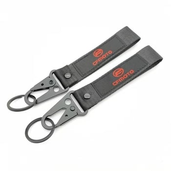 Наличен двустранен плетен ключодържател за мотоциклет, персонализирана метална катарама с клюн на орел и каишка за китка