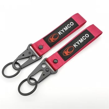 Наличен двустранен плетен ключодържател за мотоциклет, персонализирана метална катарама с клюн на орел и каишка за китка