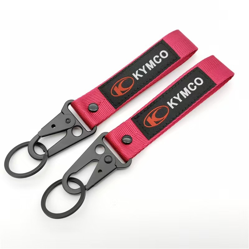 Наличен двустранен плетен ключодържател за мотоциклет, персонализирана метална катарама с клюн на орел и каишка за китка