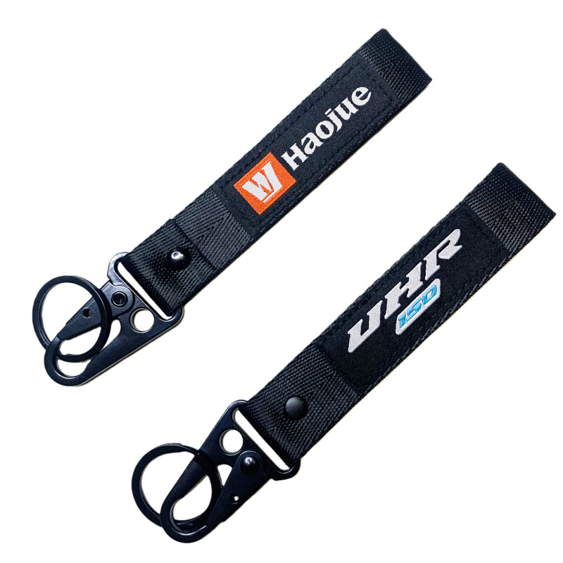 Наличен двустранен плетен ключодържател за мотоциклет, персонализирана метална катарама с клюн на орел и каишка за китка