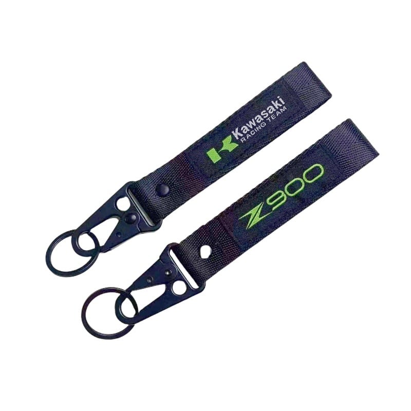 Наличен двустранен плетен ключодържател за мотоциклет, персонализирана метална катарама с клюн на орел и каишка за китка