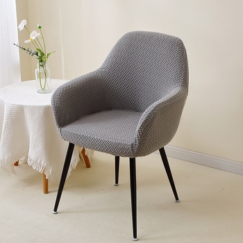 Нов извит калъф за стол от трансграничен кепър с високи подлакътници, еластичен удебелен жакард с неправилна форма, калъф за хотелски стол за хранене, висок клас