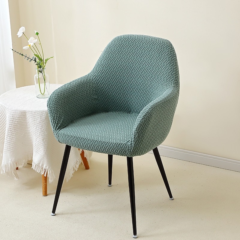 Нов извит калъф за стол от трансграничен кепър с високи подлакътници, еластичен удебелен жакард с неправилна форма, калъф за хотелски стол за хранене, висок клас