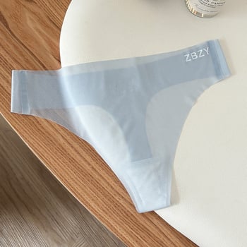Дамски ултратънки полупрозрачни бикини от ледена коприна, антибактериални 7A, секси прашки с ниска талия, нежни към кожата, в едноцветен вид.