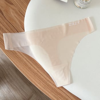 Дамски ултратънки полупрозрачни бикини от ледена коприна, антибактериални 7A, секси прашки с ниска талия, нежни към кожата, в едноцветен вид.
