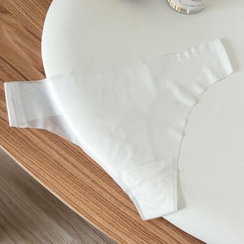 Дамски ултратънки полупрозрачни бикини от ледена коприна, антибактериални 7A, секси прашки с ниска талия, нежни към кожата, в едноцветен вид.