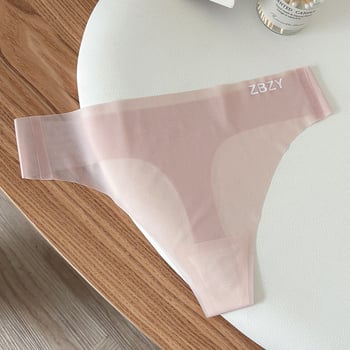 Дамски ултратънки полупрозрачни бикини от ледена коприна, антибактериални 7A, секси прашки с ниска талия, нежни към кожата, в едноцветен вид.