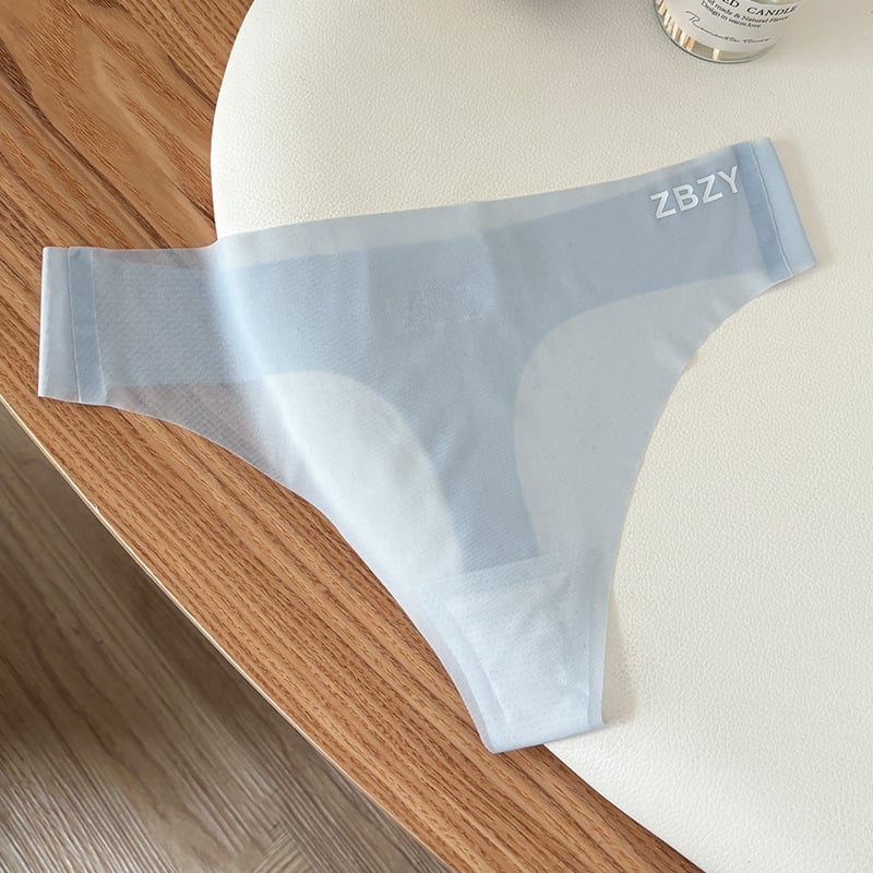 Дамски ултратънки полупрозрачни бикини от ледена коприна, антибактериални 7A, секси прашки с ниска талия, нежни към кожата, в едноцветен вид.