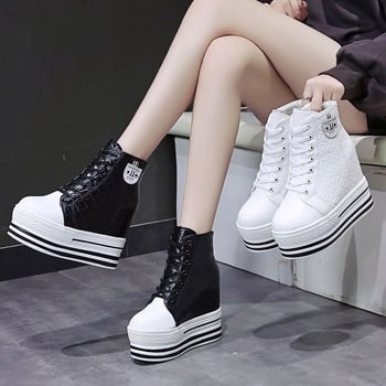 Дамски обувки на платформа с висок връх, нов летен стил, универсални спортни и ежедневни обувки.
