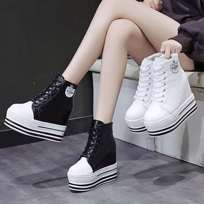 Дамски обувки на платформа с висок връх, нов летен стил, универсални спортни и ежедневни обувки.