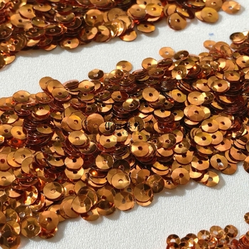 Seria Tea Gold Copper 3/4/5/6mm [PL10] Accesorii pentru rochii de mireasă cu broderie franceză, paiete cusute manual din PET