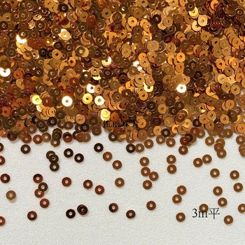 Seria Tea Gold Copper 3/4/5/6mm [PL10] Accesorii pentru rochii de mireasă cu broderie franceză, paiete cusute manual din PET