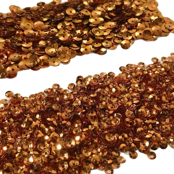 Seria Tea Gold Copper 3/4/5/6mm [PL10] Accesorii pentru rochii de mireasă cu broderie franceză, paiete cusute manual din PET