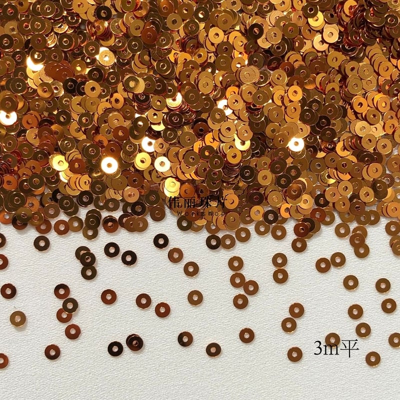 Seria Tea Gold Copper 3/4/5/6mm [PL10] Accesorii pentru rochii de mireasă cu broderie franceză, paiete cusute manual din PET