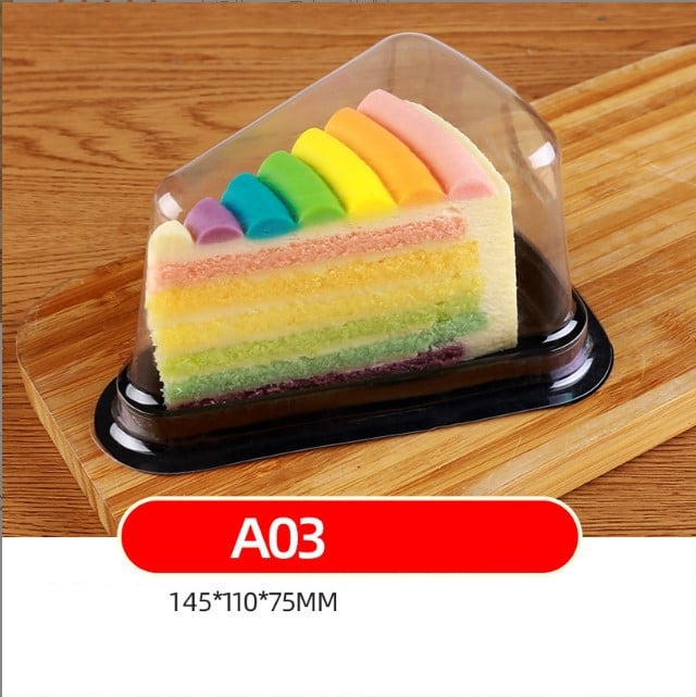 A03 Kutija za trokutastu tortu; A02 Palačinka u obliku moussea 15 cm/20 cm, tijesto za durian, prozirno pakiranje za jednokratnu upotrebu