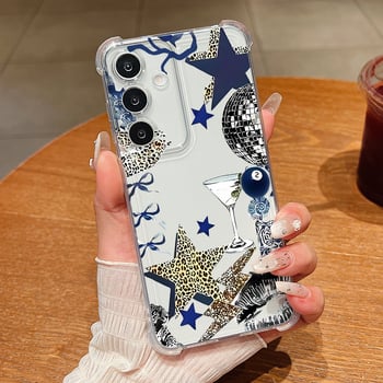 Συμβατό με τη διάφανη θήκη σιλικόνης Samsung S25 Ultra, το ειδικά βαμμένο σχέδιο S24 FE και την προστατευτική θήκη A55 5G.