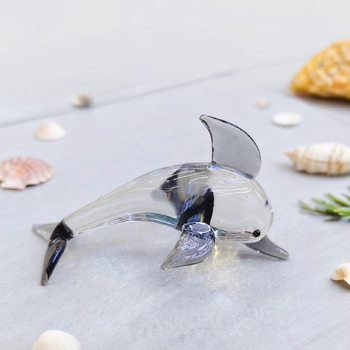 Трансгранична най-продавана ръчно изработена стъклена фигурка на морско животно делфин, декорация на настолна стъклена скулптура на делфин