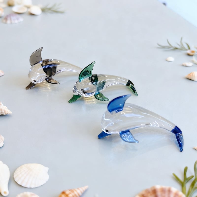 Трансгранична най-продавана ръчно изработена стъклена фигурка на морско животно делфин, декорация на настолна стъклена скулптура на делфин
