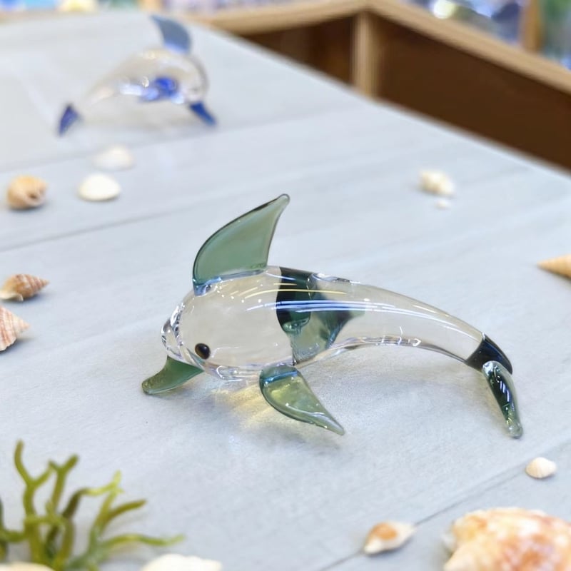 Трансгранична най-продавана ръчно изработена стъклена фигурка на морско животно делфин, декорация на настолна стъклена скулптура на делфин