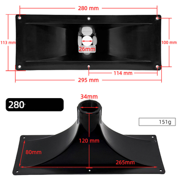 Obdĺžnikový kryt reproduktora so skrutkovacou rukoväťou a plochým otvorom; 34, 51, 75 a 100-jadrové reproduktory