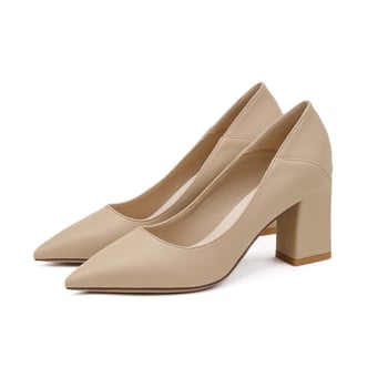 SX678 Εργοστάσιο χονδρικής γυναικεία ψηλοτάκουνα, νέο στυλ 2025, ρηχό στόμιο, μυτερή μύτη, μοντέρνο χοντρό τακούνι, ευέλικτο